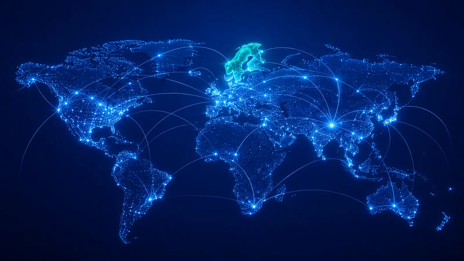 Worldwide IPTV coverage with the Nordic region highlighted